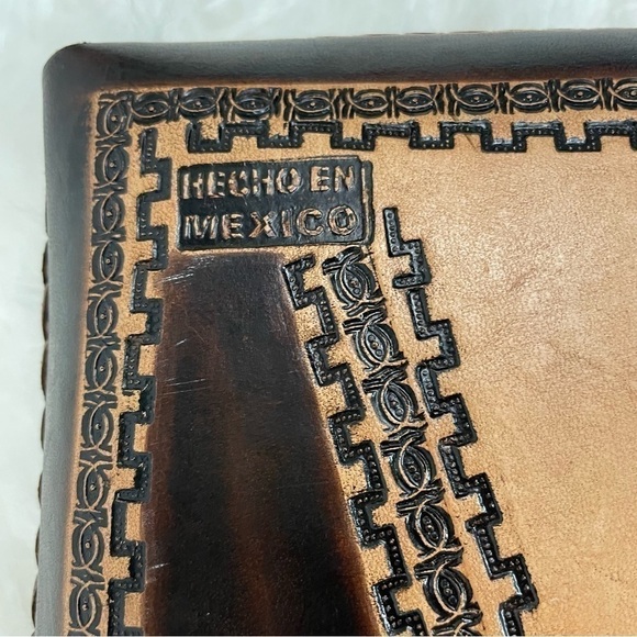 Vintage Hand Tooled Hard Leather Bag - Picture 4 of 11